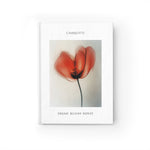 Personalized Red Flower Journal, Dream Bloom Repeat - Ruled Line